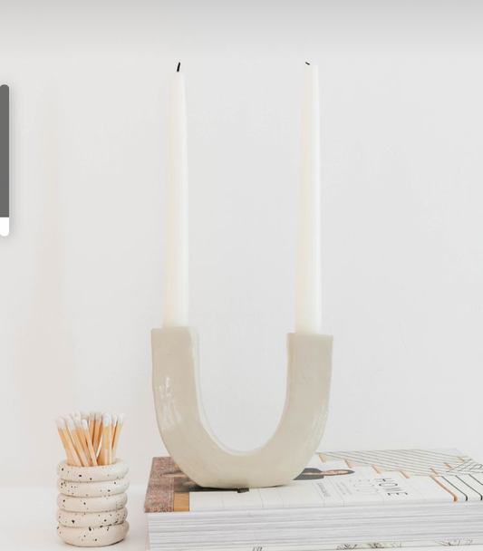 Clay Taper Candle Holder